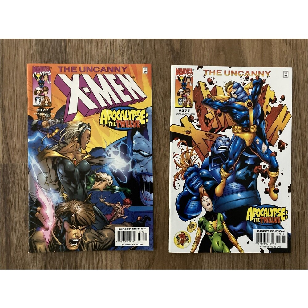 Uncanny X-Men: 2 Copies of No. 377 (Variant Covers) Marvel Comics (2000)